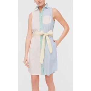 J.Crew Factory Multicolor Striped Shirt Dress Sleeveless Button Front Women’s 6
